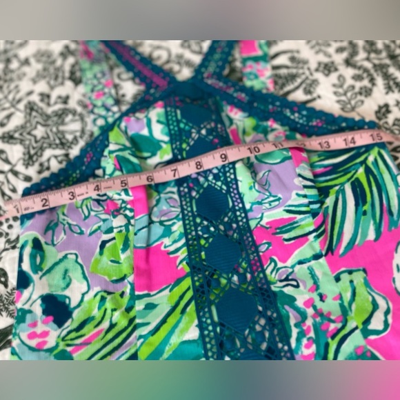 Lilly Pulitzer Vena Early BLOOMER Shift DRESS Multi Pop Up Jungle 0 Lace Teal - Picture 8 of 14